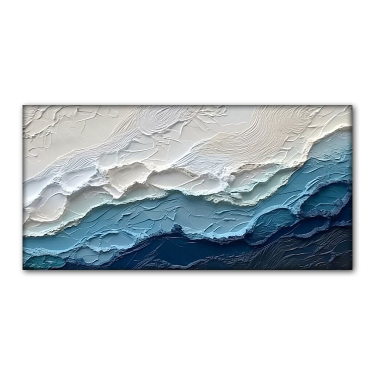 Abstract Waves V 3d Heavy Textured Partial Oil Painting